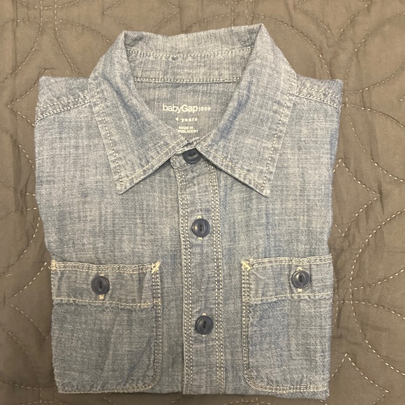 GAP Boy Light Blue Casual Denim Shirt - Picture 6 of 6